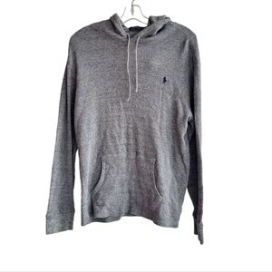POLO Ralph Lauren Grey Knit Pull Over Cotton Hoodie In size XL